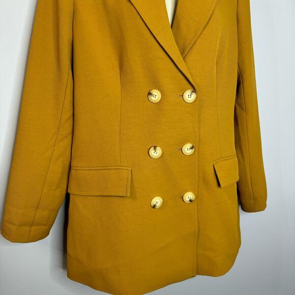 Gestuz LizaGZ Double Breasted Blazer Boxy Fit Relaxed Sz 36Small Mustard Yellow - Picture 8 of 15